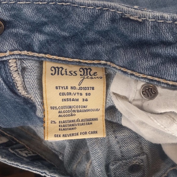 Miss Me JD1037B Women's Light Blue Cotton 5-Pockets Bootcut Jeans Size 31 - Picture 5 of 7